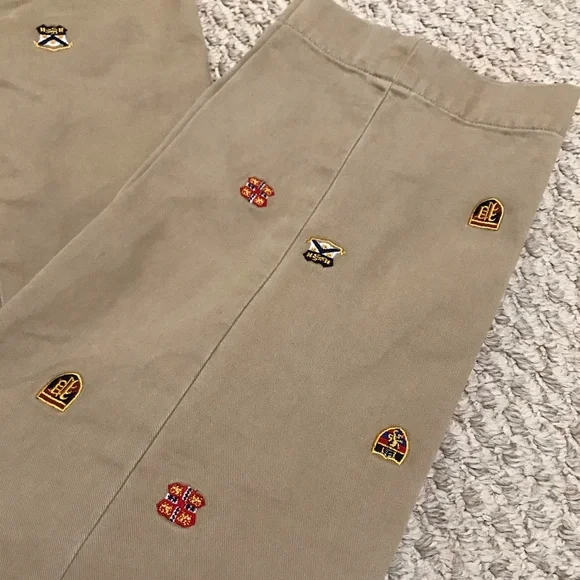 Ralph Lauren Polo Mens embroidered Boating KH Pants - Picture 2 of 6